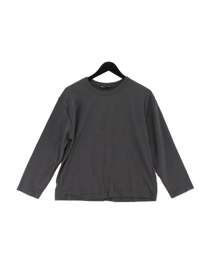 Zara Women's T-Shirt M Grey 100% Other