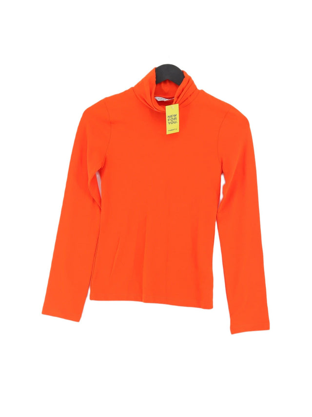 Calvin Klein Women's Top XXS Orange Cotton with Elastane