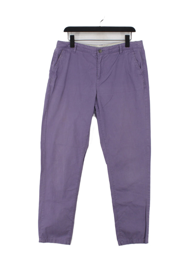 Indigo Women's Trousers UK 14 Purple Cotton with Other