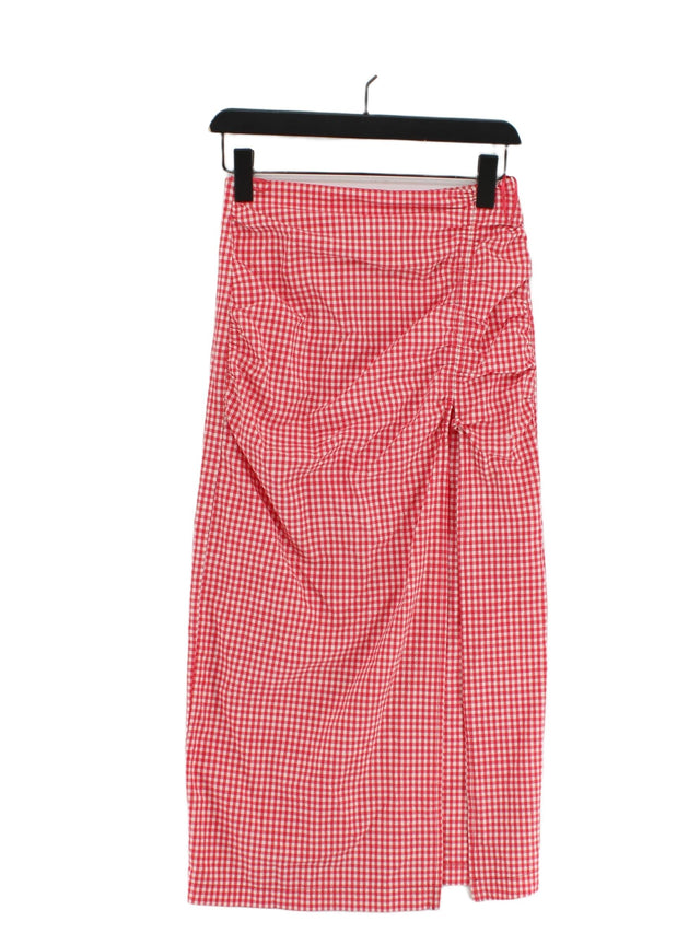 Zara Women's Maxi Skirt S Pink Cotton with Elastane