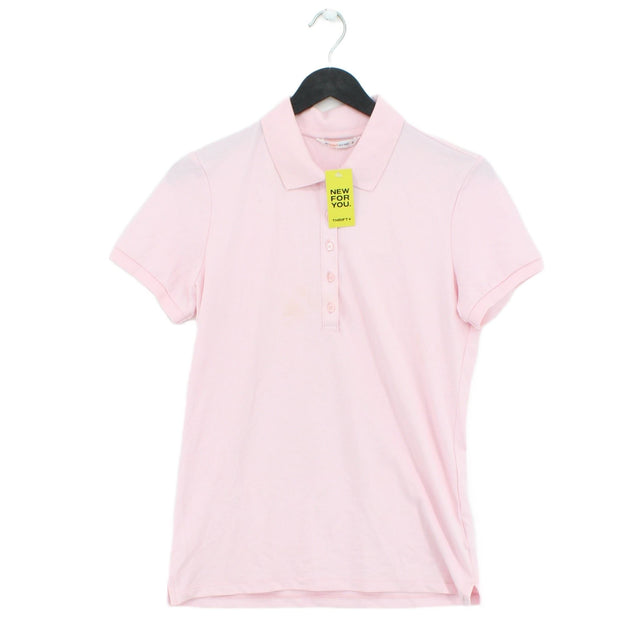Uniqlo Women's Polo M Pink Cotton with Elastane, Polyester