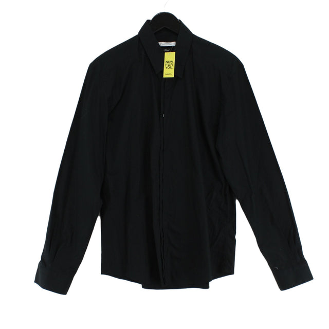 Versace Men's Shirt Collar: 16.5 in Black 100% Cotton
