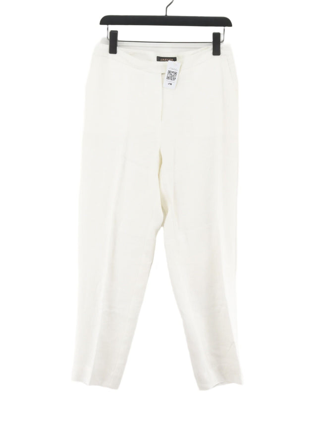 Jaeger Women's Suit Trousers UK 12 White 100% Linen