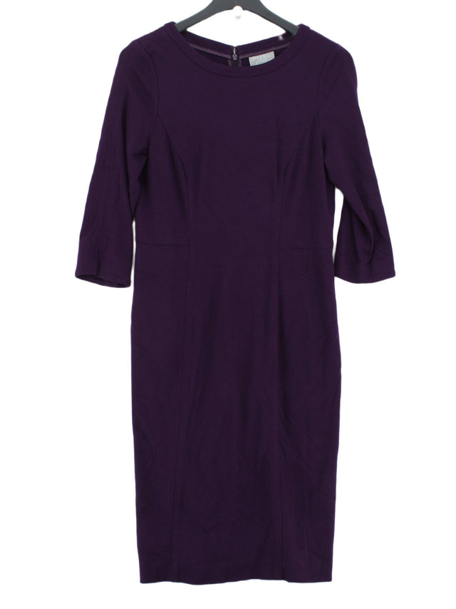 Pure Collection Women's Midi Dress UK 14 Purple Viscose with Elastane, Polyamide