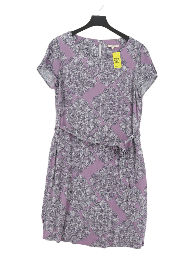 White Stuff Women's Midi Dress UK 16 Purple 100% Viscose