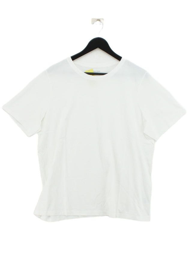 Lands End Women's T-Shirt UK 20 White 100% Cotton