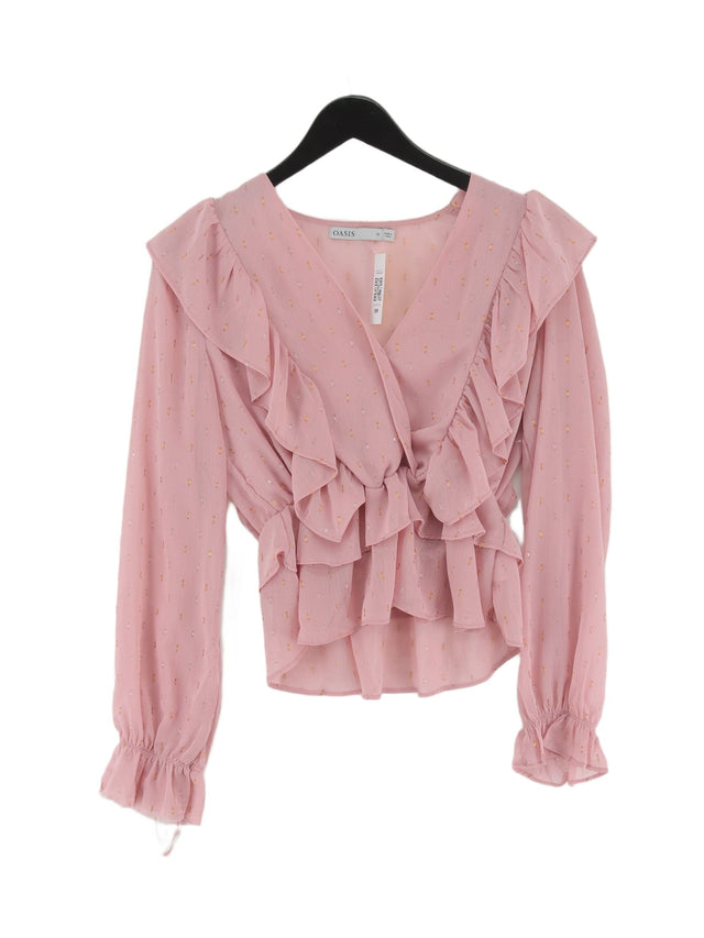 Oasis Women's Blouse UK 12 Pink 100% Polyester