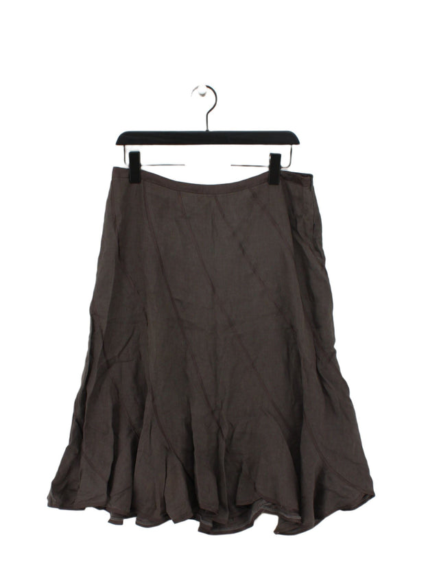Nicole Farhi Women's Midi Skirt UK 14 Brown 100% Viscose