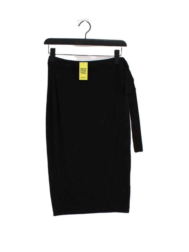 Massimo Dutti Women's Midi Skirt S Black 100% Other