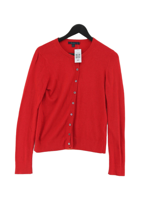 Boden Women's Cardigan UK 12 Red Viscose with Cashmere, Nylon, Wool