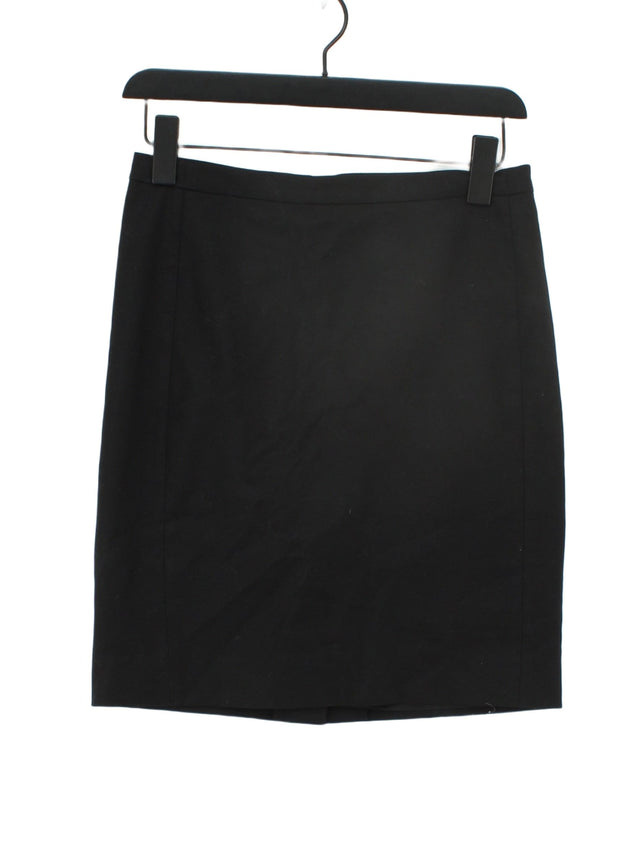 J. Crew Women's Midi Skirt UK 4 Black Cotton with Polyester