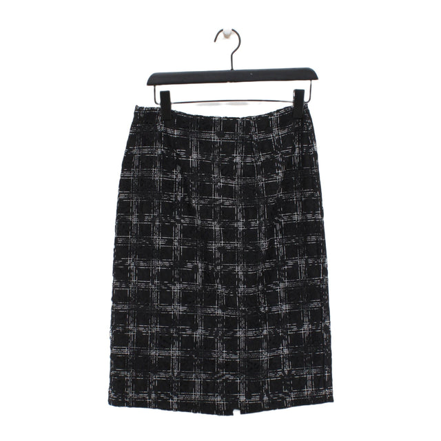 Mint Velvet Women's Midi Skirt UK 12 Black Polyester with Cotton, Elastane