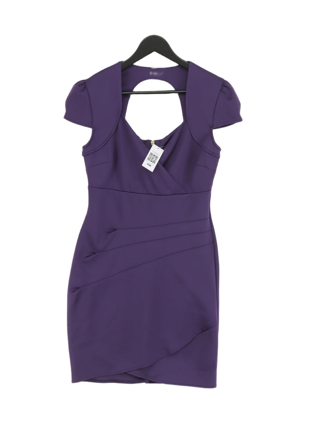 Guess Women's Midi Dress UK 8 Purple Polyester with Spandex