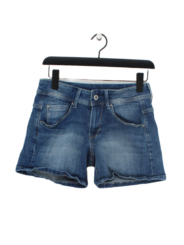 Pepe Jeans Women's Shorts W 25 in Blue Cotton with Elastane