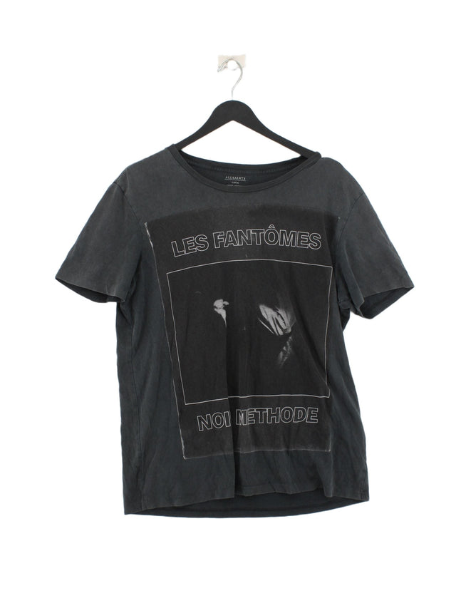 AllSaints Men's T-Shirt L Grey 100% Cotton