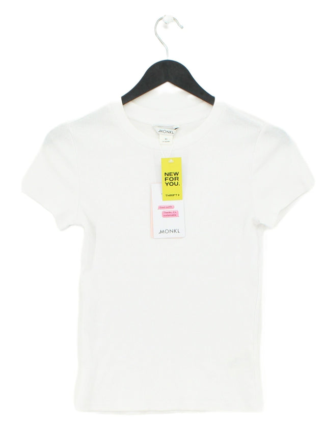 Monki Women's T-Shirt XS White Cotton with Elastane