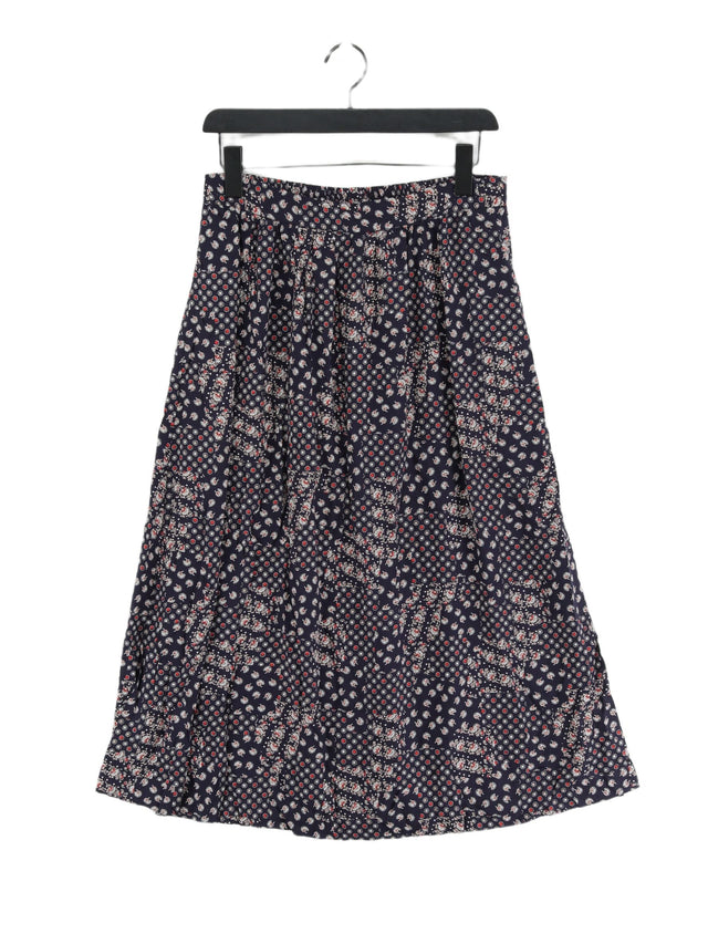 Orvis Women's Midi Skirt UK 14 Blue 100% Rayon