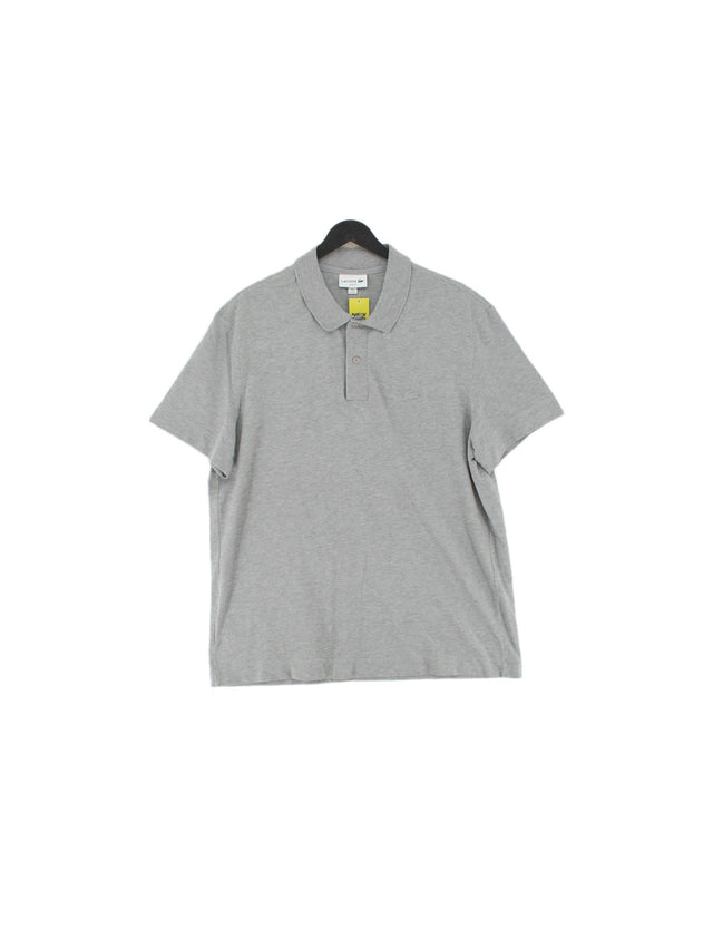 Lacoste Men's Polo XXL Grey Cotton with Elastane, Polyester