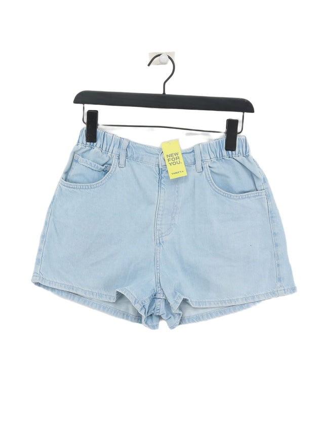 Topshop Women's Shorts UK 10 Blue Cotton with Polyester