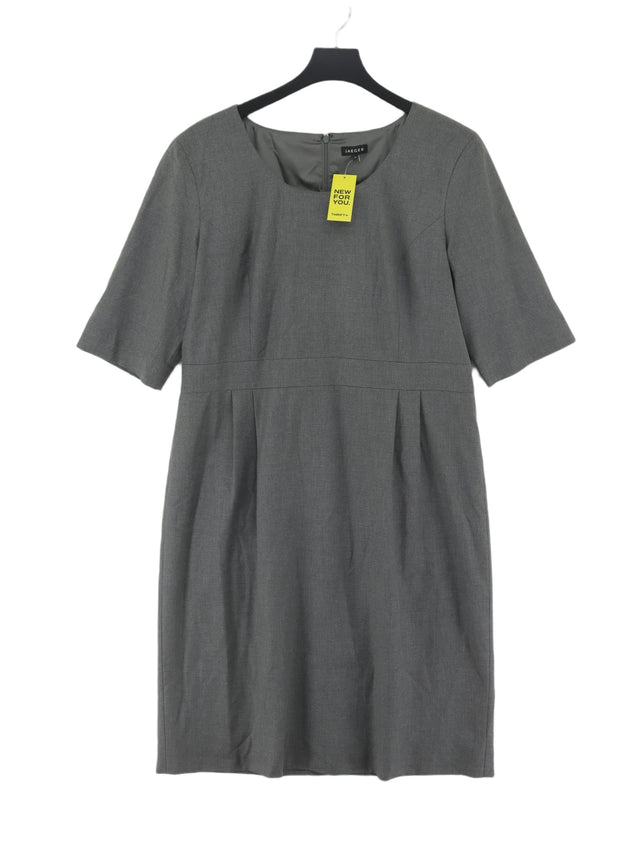 Jaeger Women's Midi Dress UK 16 Grey Polyester with Elastane, Other, Viscose