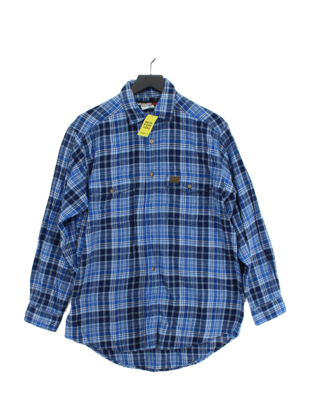 Wrangler Men's Shirt L Blue 100% Cotton