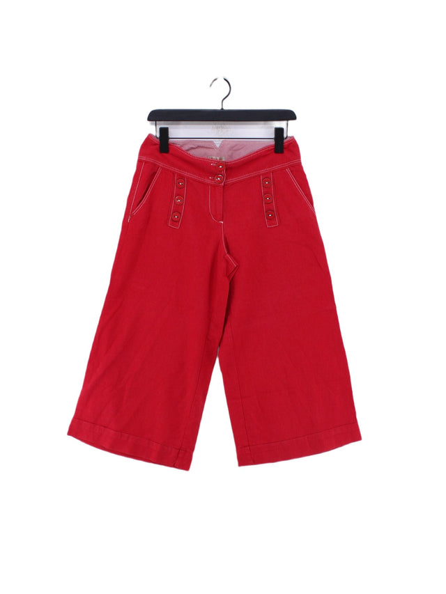 Next Women's Trousers UK 10 Red Linen with Viscose