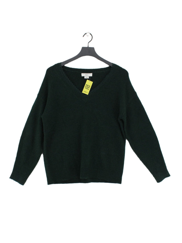 &et Women's Jumper UK 10 Green Acrylic with Elastane, Nylon, Wool