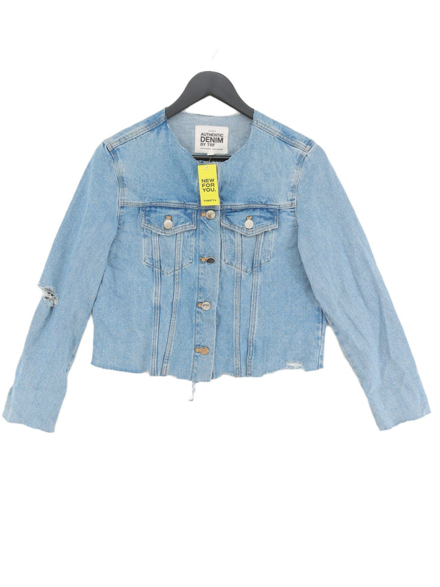 Zara Women's Jacket M Blue 100% Cotton