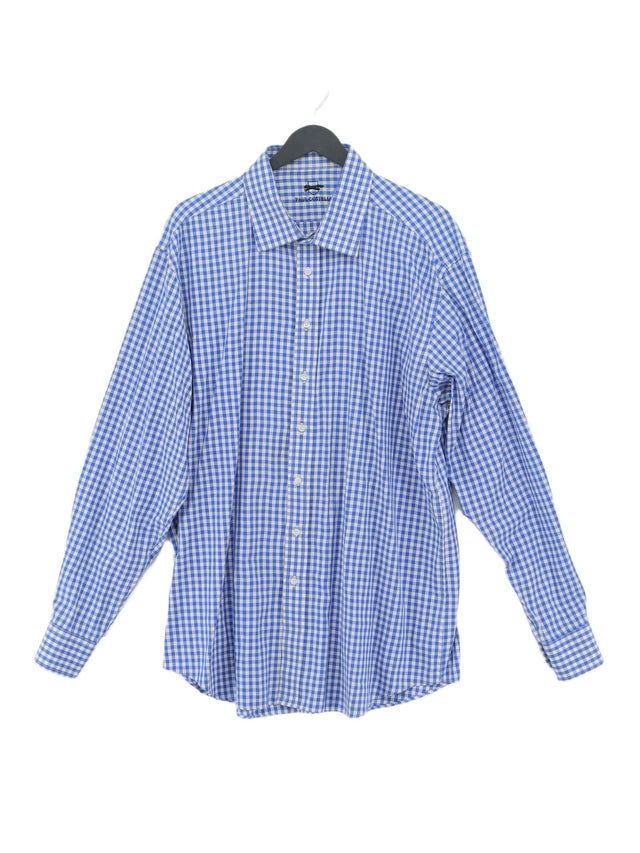 Paul Costelloe Men's Shirt Chest: 46 in Blue 100% Cotton