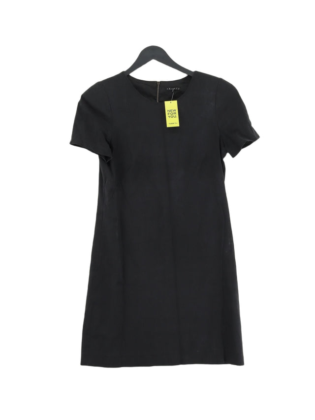 Theory Women's Midi Dress UK 6 Black Cotton with Elastane
