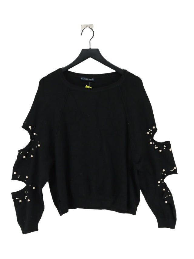 Zara Knitwear Women's Jumper S Black Viscose with Polyester