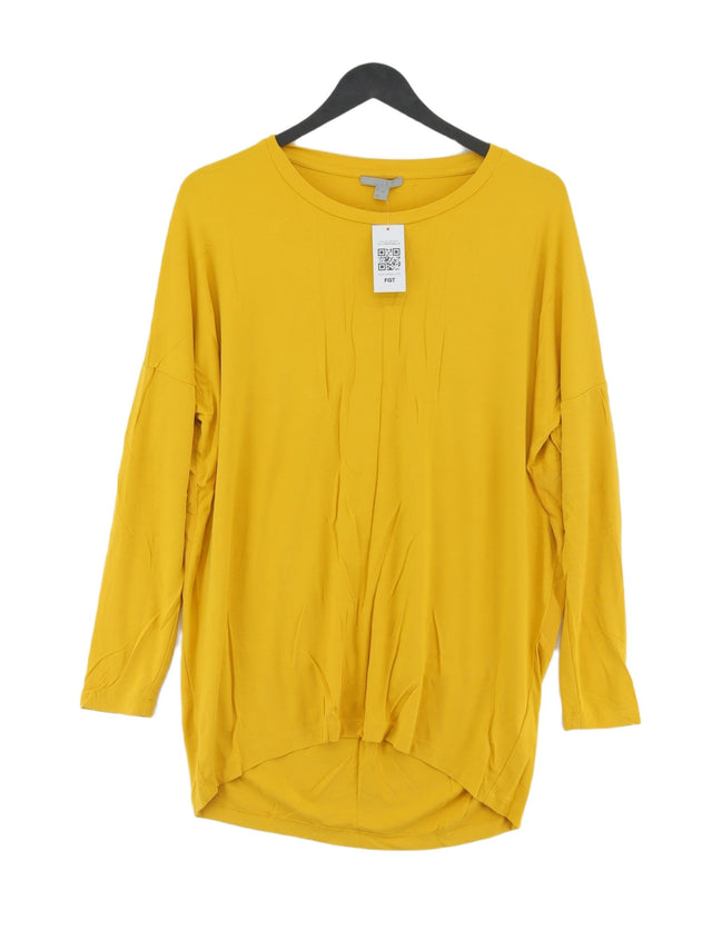 COS Men's T-Shirt S Yellow Viscose with Elastane