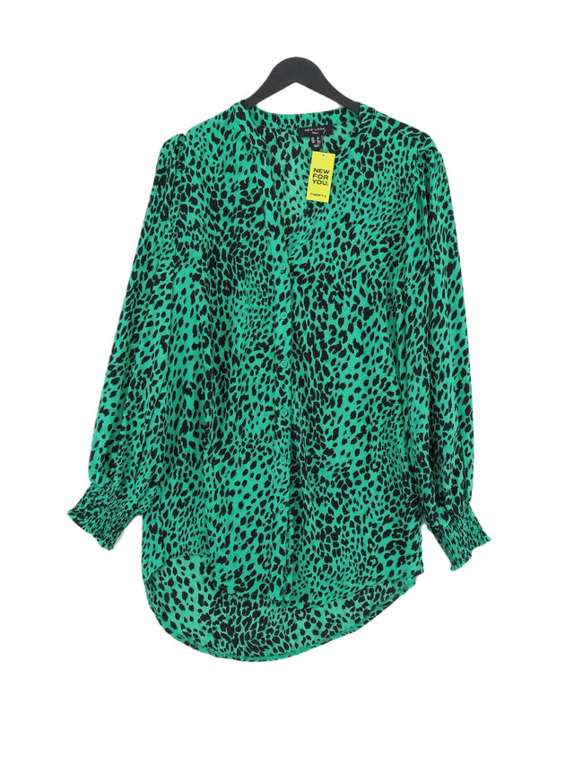New Look Women's Blouse UK 12 Green 100% Polyester