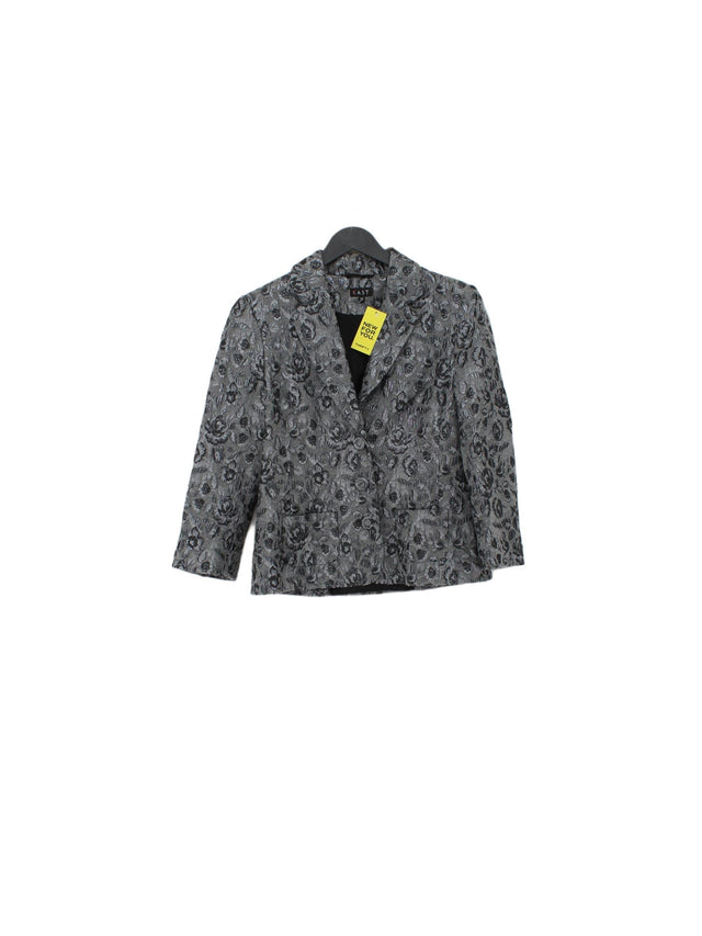 East Women's Blazer UK 10 Grey Cotton with Other