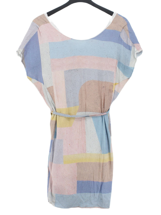 Oliver Bonas Women's Midi Dress UK 10 Multi Viscose with Polyester