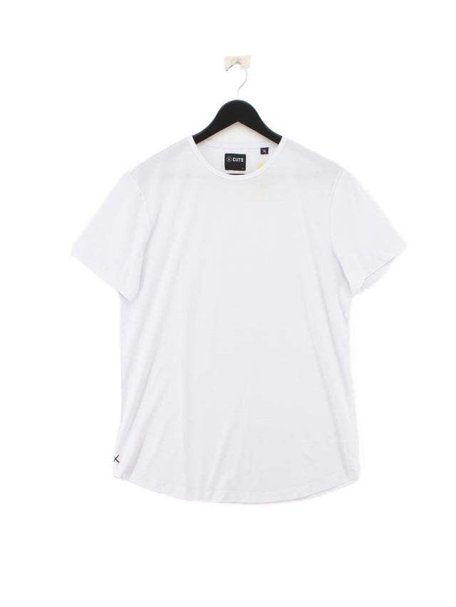 CUTS Women's T-Shirt L White Polyester with Cotton, Spandex