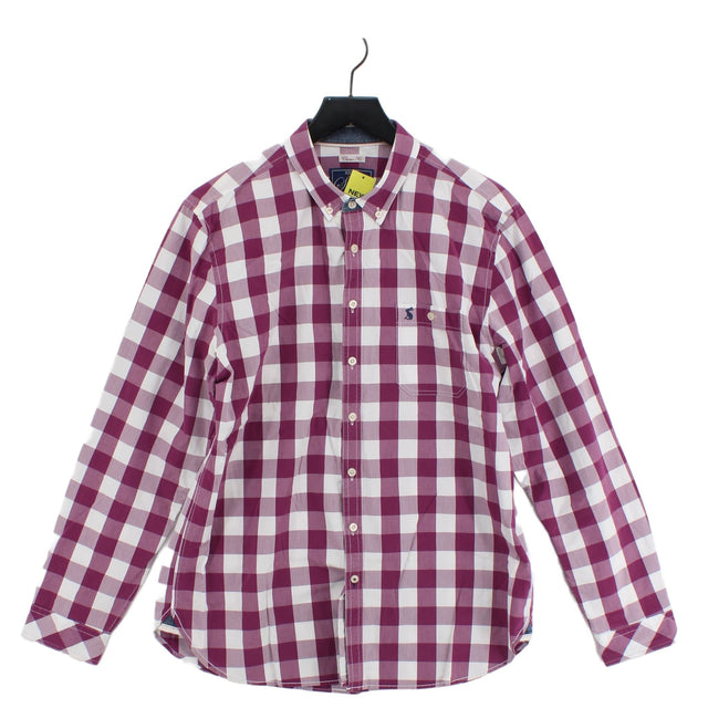 Joules Men's Shirt L Purple 100% Cotton
