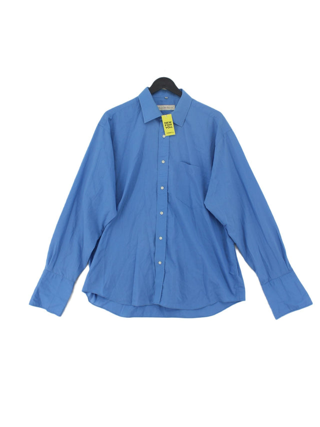 Scott & Taylor Men's Shirt Collar: 16.5 in Blue Polyester with Cotton