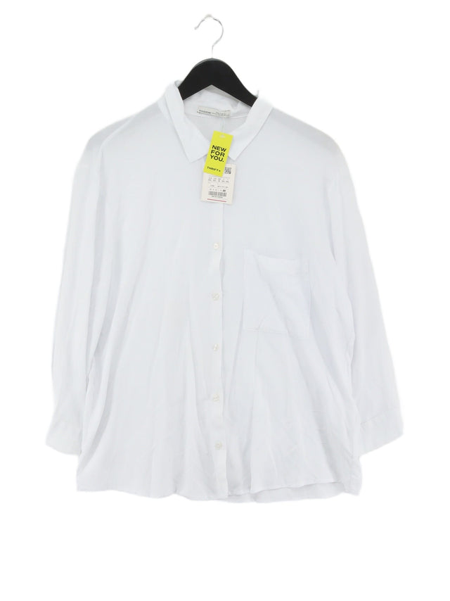 Pull&Bear Women's Shirt XXL White 100% Viscose