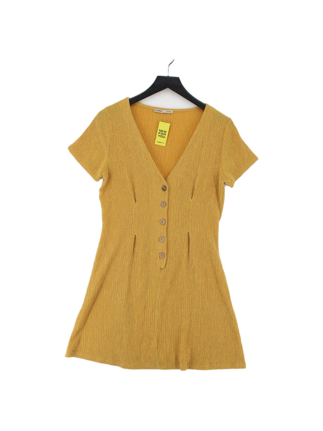 Pull&Bear Women's Midi Dress M Yellow 100% Other