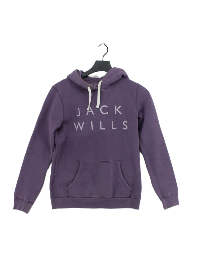 Jack Wills Women's Hoodie UK 8 Purple Cotton with Polyester