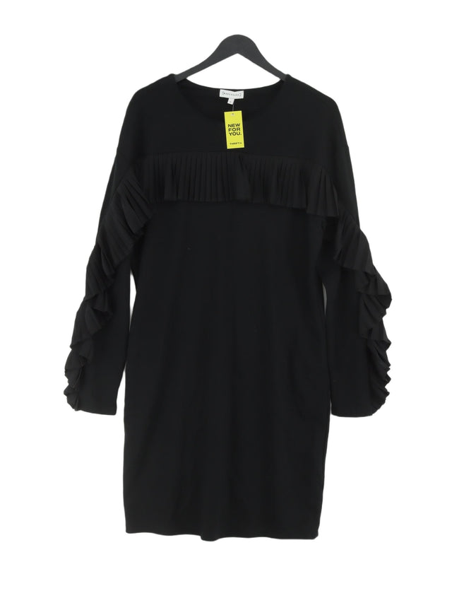 Warehouse Women's Midi Dress UK 10 Black Viscose with Elastane, Nylon, Polyester