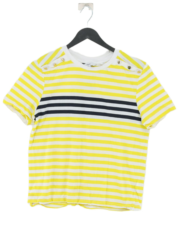 Next Women's T-Shirt UK 12 Yellow 100% Cotton