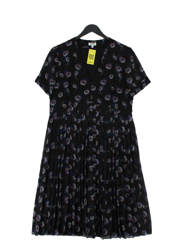 Kenzo Women's Midi Dress UK 10 Black 100% Polyester