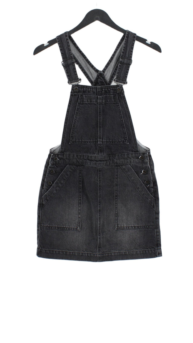 Jack Wills Women's Midi Dress UK 6 Black 100% Cotton