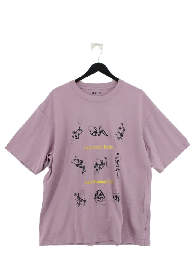 Uniqlo Women's T-Shirt XL Purple 100% Cotton