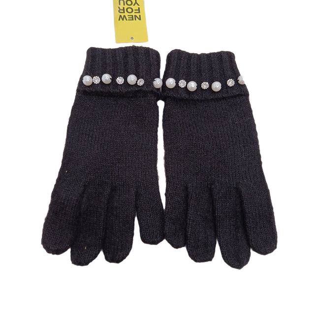 River Island Women's Gloves Black Polyester with Acrylic, Elastane, Wool
