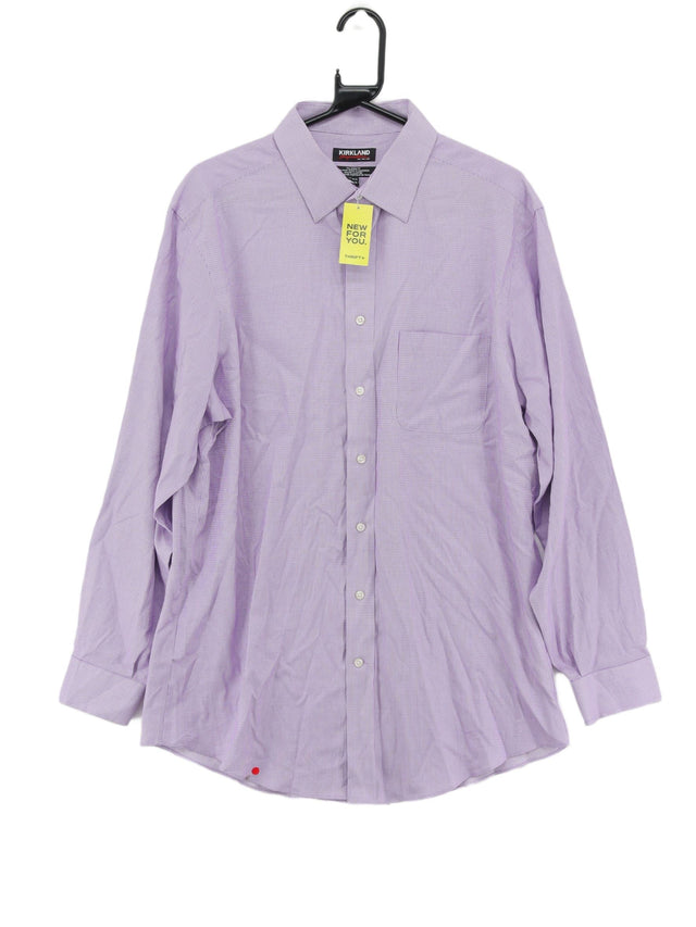 Vintage Kirkland Men's Shirt Collar: 17 in Purple 100% Cotton