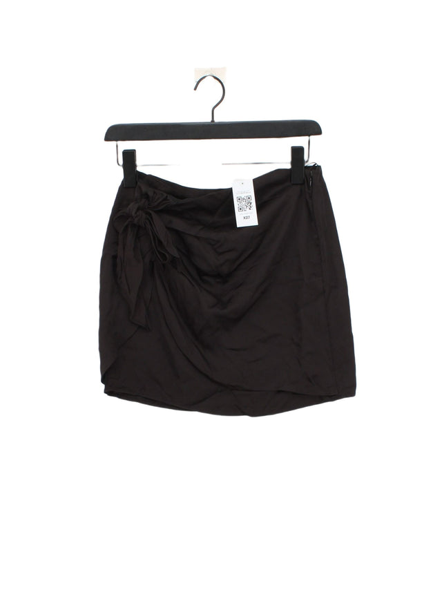 Zara Women's Midi Skirt M Black Viscose with Polyester