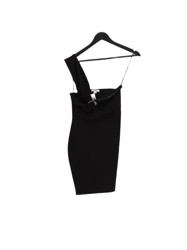 Topshop Women's Midi Dress UK 8 Black Polyester with Elastane